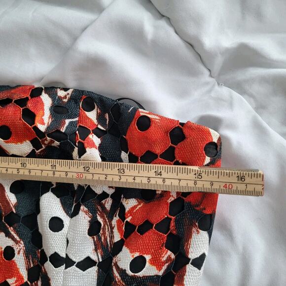 Sachin & Babi Noir Floral Norman Sz 4 Midi Dress Gown Red Bkack Tule Org… - Picture 10 of 16